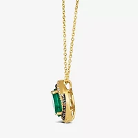 Le Vian Grand Sample Sale Le Vian Grand Sample Sale Womens 1/6 CT. T.W. Genuine Green Emerald 14K Gold Oval 18 Inch Pendant Necklace