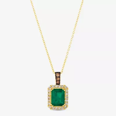 Le Vian Grand Sample Sale Le Vian Grand Sample Sale Womens 1/4 CT. T.W. Genuine Green Emerald 14K Gold 18 Inch Pendant Necklace