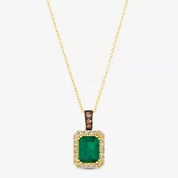 Le Vian Grand Sample Sale Le Vian Grand Sample Sale Womens 1/4 CT. T.W. Genuine Green Emerald 14K Gold 18 Inch Pendant Necklace
