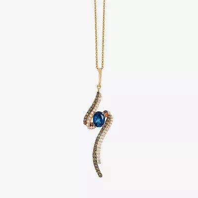 Le Vian Grand Sample Sale Le Vian Grand Sample Sale Womens 3/4 CT. T.W. Genuine Blue Topaz 14K Rose Gold 18 Inch Pendant Necklace