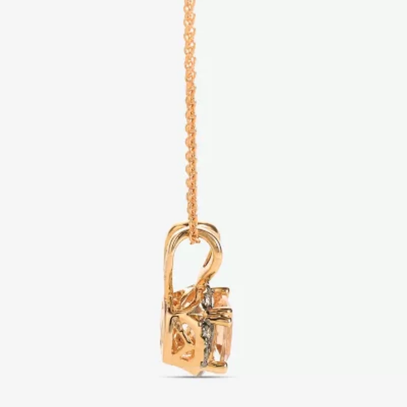 Le Vian Grand Sample Sale Le Vian Grand Sample Sale Womens 1/10 CT. T.W. Genuine Pink Morganite 14K Rose Gold Cushion 18 Inch Pendant Necklace