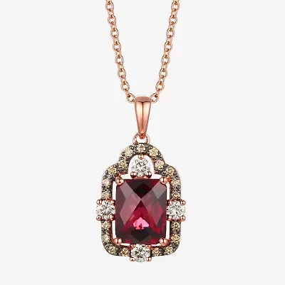 Le Vian Grand Sample Sale Le Vian Grand Sample Sale Womens 3/8 CT. T.W. Genuine Red Rhodolite 14K Rose Gold 18 Inch Pendant Necklace