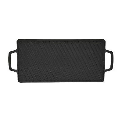 Smith & Clark Cast Iron Reversible 20X10 Grill Griddle
