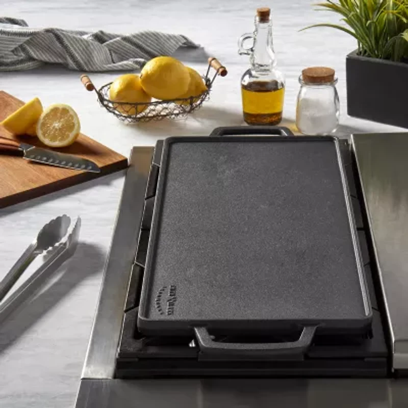 Smith & Clark Cast Iron Reversible 20X10 Grill Griddle