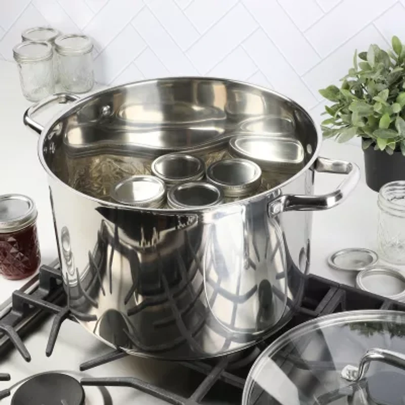 Oster Adenmore Stainless Steel 16-qt. Stockpot with Glass Lid