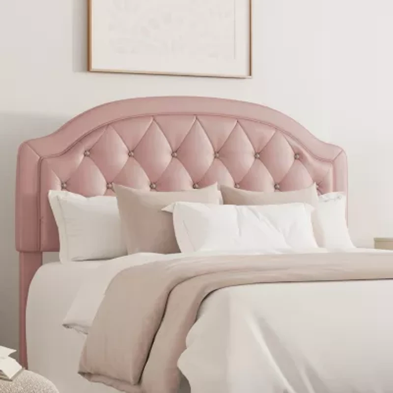 Karley Button-Tufted Faux-Leather Headboard