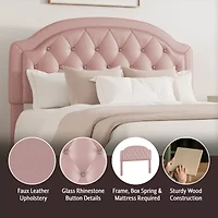 Karley Button-Tufted Faux-Leather Headboard