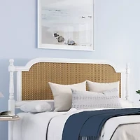Melanie Wood and Cane Headboard