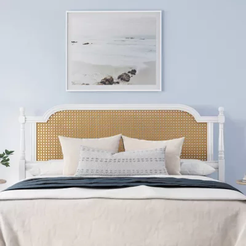 Melanie Wood and Cane Headboard