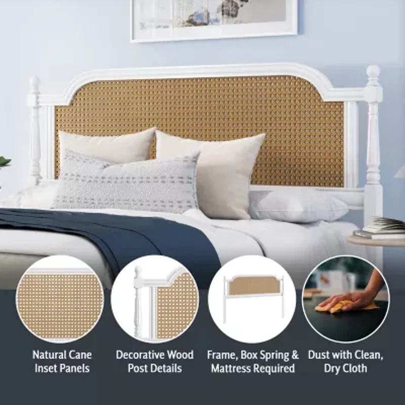Melanie Wood and Cane Headboard