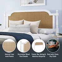 Melanie Wood and Cane Headboard