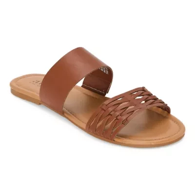 a.n.a Womens Dual Band Slide Sandals