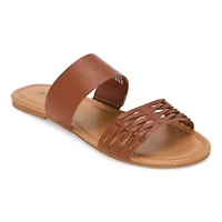 a.n.a Womens Dual Band Slide Sandals