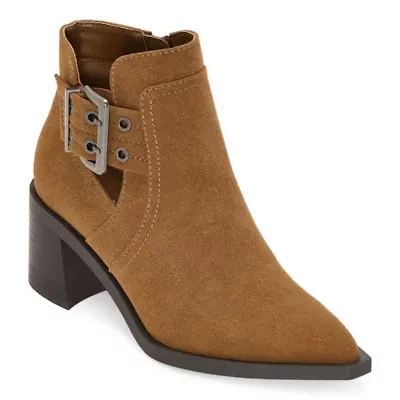 a.n.a Womens Shadow Stacked Heel Booties