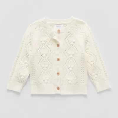 Okie Dokie Baby Girls Crew Neck Long Sleeve Cardigan