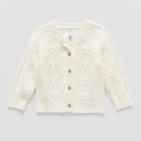 Okie Dokie Baby Girls Crew Neck Long Sleeve Cardigan