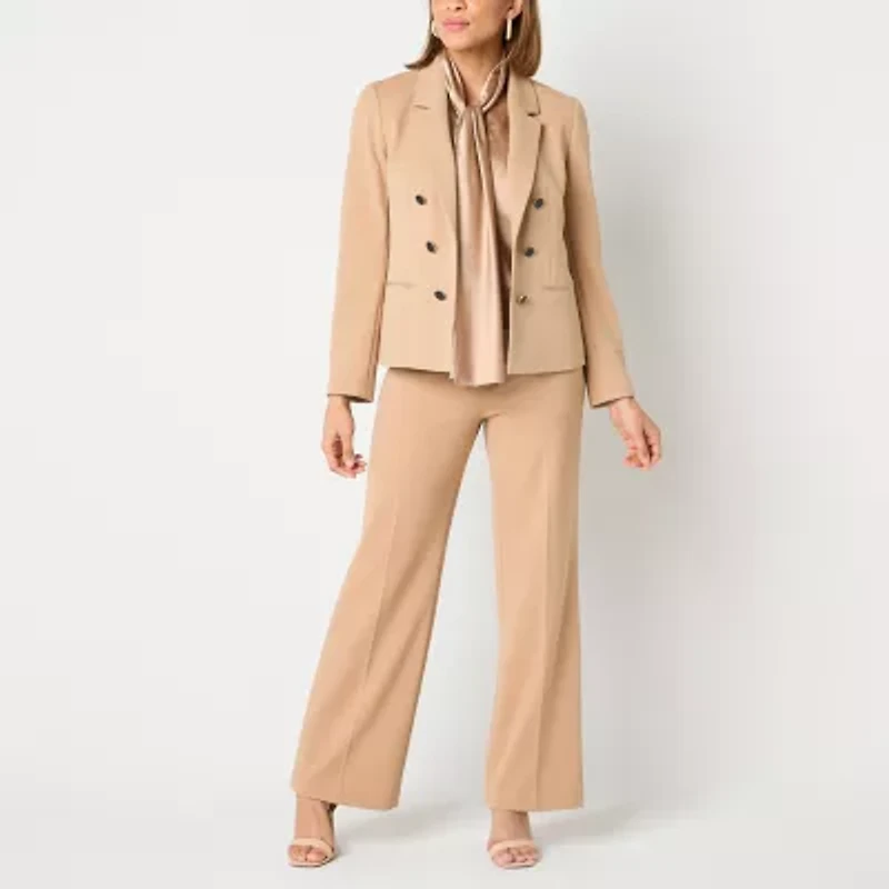 Black Label by Evan-Picone Womens Straight Fit Wide Leg Suit Pant