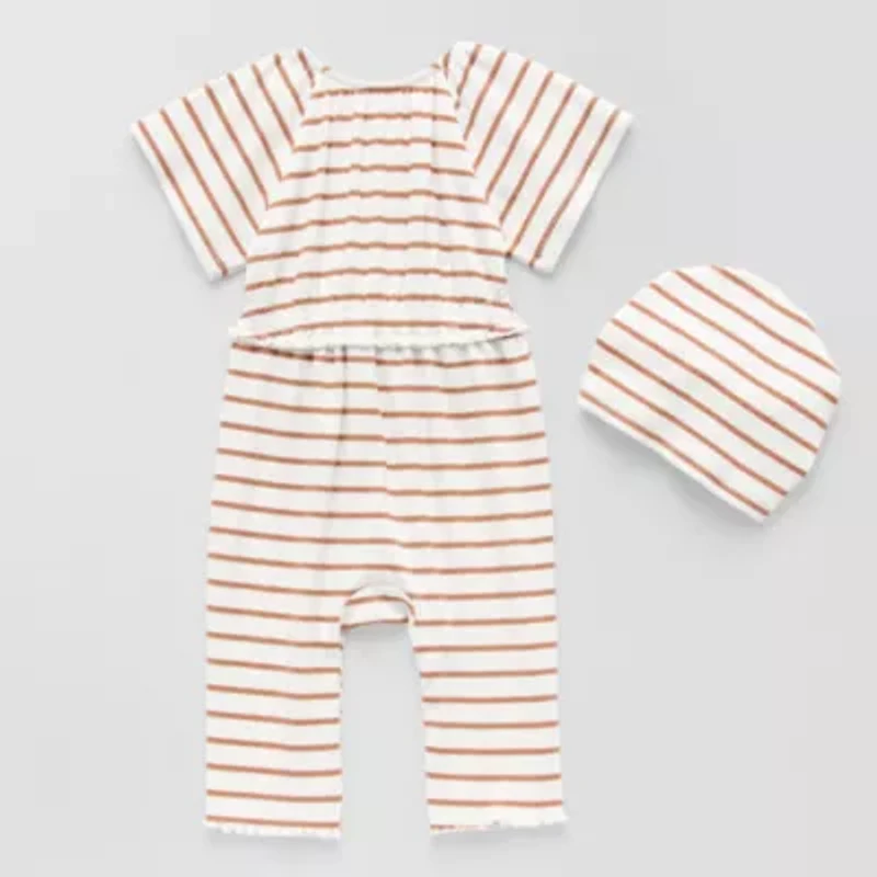 Grayson Little Baby Girls Crew Neck Short Sleeve Rib Jumpsuit