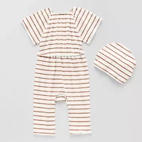 Grayson Little Baby Girls Crew Neck Short Sleeve Rib Jumpsuit
