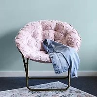 AEROPOSTALE Faux Fur Bow Saucer Papasan Chair