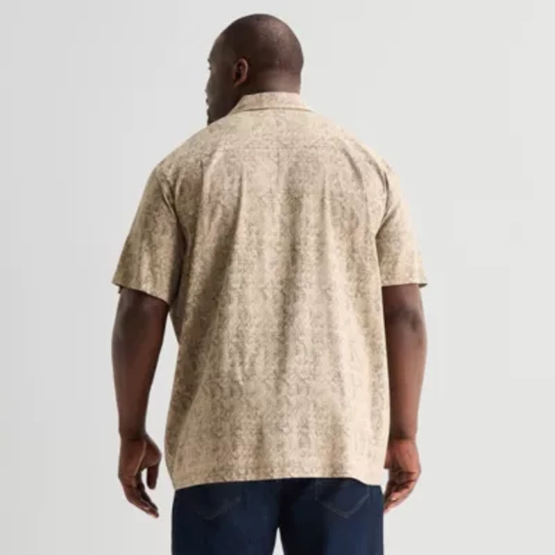 Shaquille O'Neal XLG™ Mens Short Sleeve Regular Fit Big and Tall Button-Down Shirt