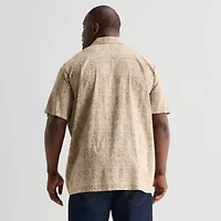 Shaquille O'Neal XLG™ Mens Short Sleeve Regular Fit Big and Tall Button-Down Shirt