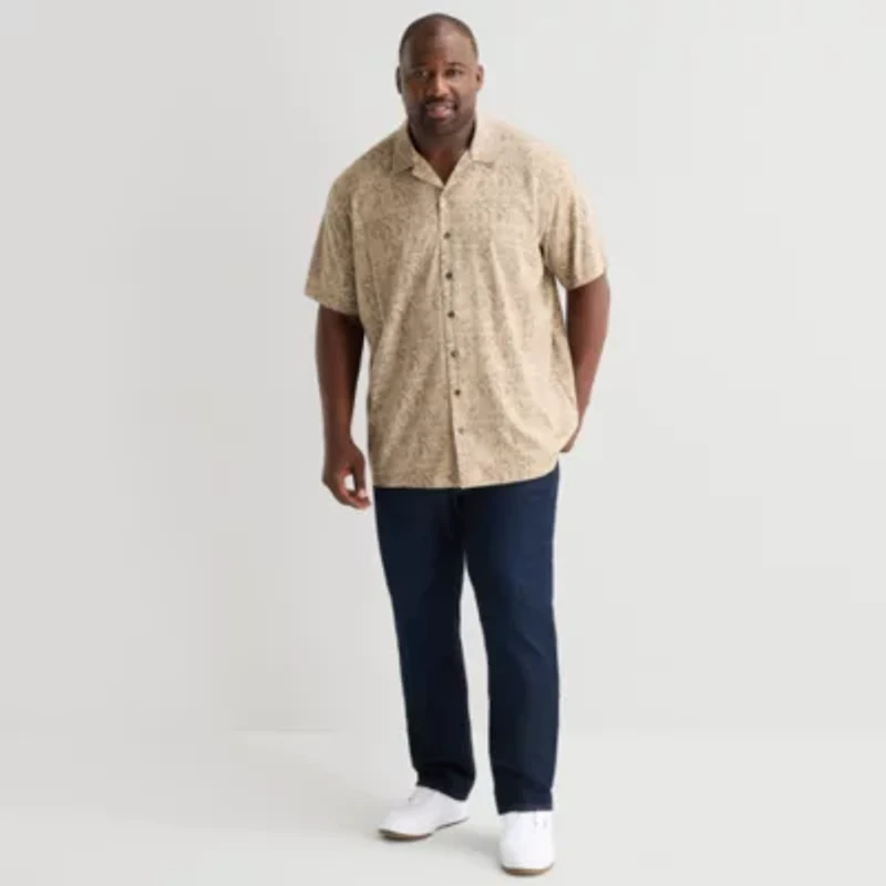 Shaquille O'Neal XLG™ Mens Short Sleeve Regular Fit Big and Tall Button-Down Shirt