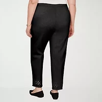 Alfred Dunner Detail Driven Womens Plus Straight Ankle Pant