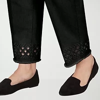 Alfred Dunner Detail Driven Womens Plus Straight Ankle Pant