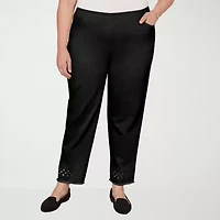 Alfred Dunner Detail Driven Womens Plus Straight Ankle Pant