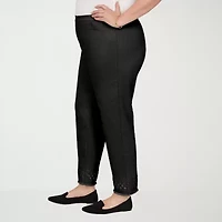 Alfred Dunner Detail Driven Womens Plus Straight Ankle Pant