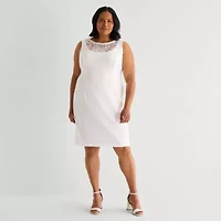 Maya Brooke Womens Plus Jacket Dress