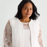 Maya Brooke Womens Plus Jacket Dress