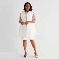 Maya Brooke Womens Plus Jacket Dress