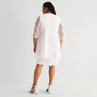 Maya Brooke Womens Plus Jacket Dress