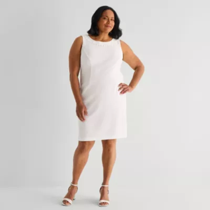 Maya Brooke Womens Plus Jacket Dress