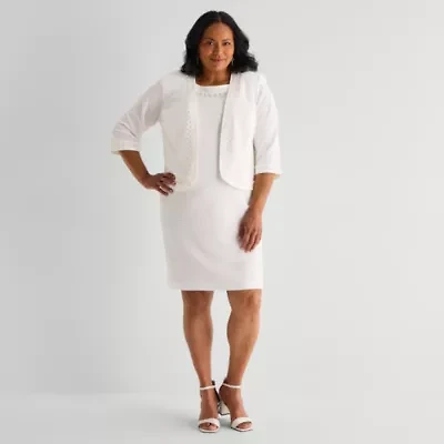 Maya Brooke Womens Plus Jacket Dress