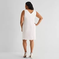 Maya Brooke Womens Plus Jacket Dress
