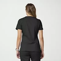 Cherokee Womens Mock Neck Short Sleeve Scrub Top
