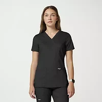 Cherokee Womens Mock Neck Short Sleeve Scrub Top
