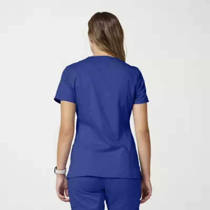Cherokee Womens Mock Neck Short Sleeve Scrub Top