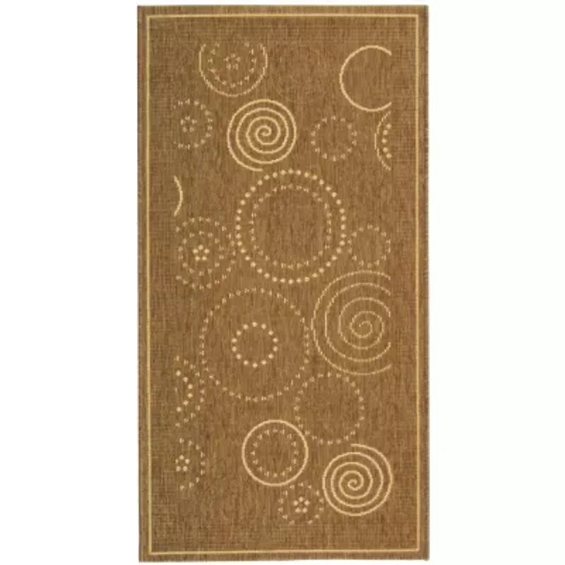 Courtyard Circles Indoor/Outdoor Rectangular Rugs