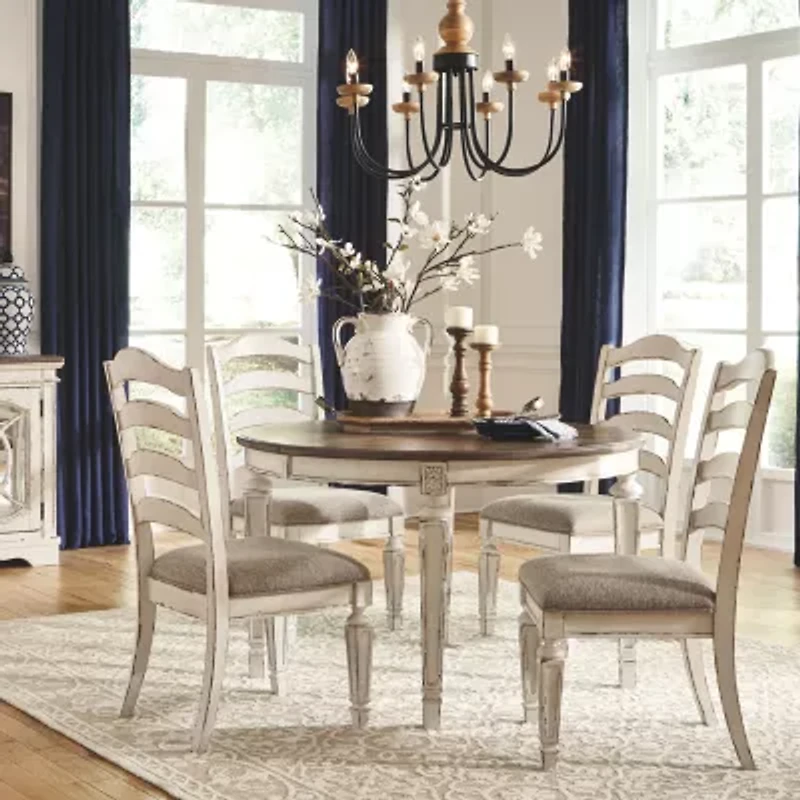 Signature Design by Ashley Realyn 5-Piece Oval Extension Ladderback Dining Set