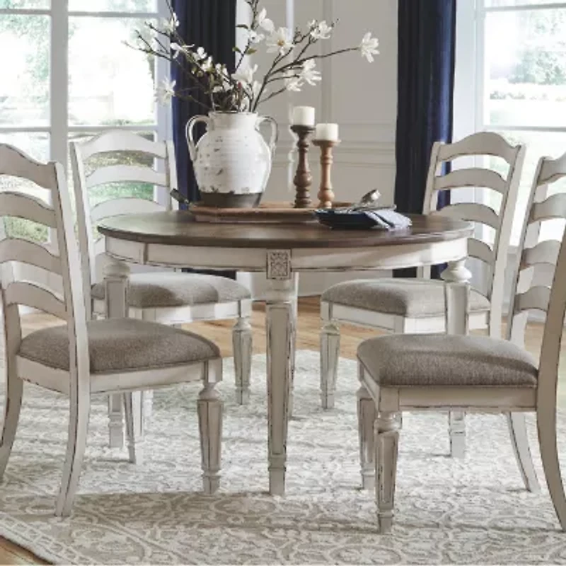 Signature Design by Ashley Realyn 5-Piece Oval Extension Ladderback Dining Set