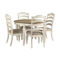 Signature Design by Ashley Realyn 5-Piece Oval Extension Ladderback Dining Set