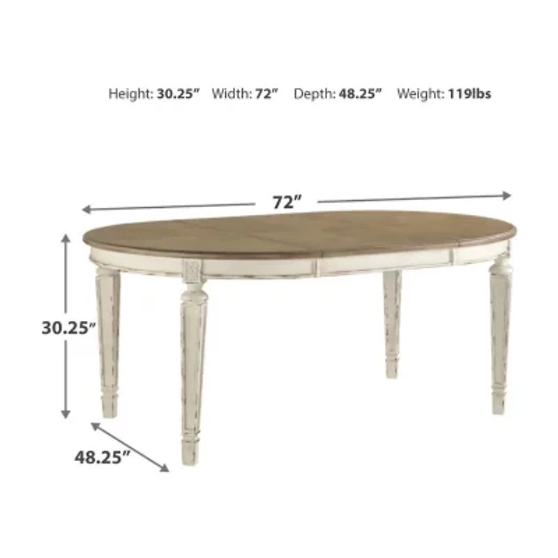 Signature Design by Ashley Realyn -Piece Oval Extension Ribbon Back Dining Set