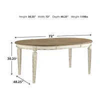 Signature Design by Ashley Realyn -Piece Oval Extension Ribbon Back Dining Set
