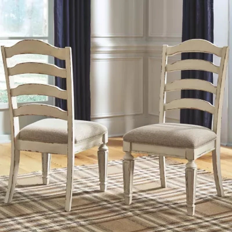 Signature Design by Ashley Realyn 7-Piece Oval Extension Ladderback Dining Set