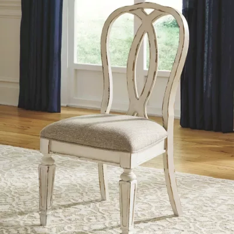 Signature Design by Ashley Realyn 7-Piece Oval Extension Ribbon Back Dining Set