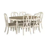 Signature Design by Ashley Realyn 7-Piece Oval Extension Ribbon Back Dining Set